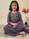 St D No 158 Crunchy Silk Embroidery Kids Girls Salwar Kameez
